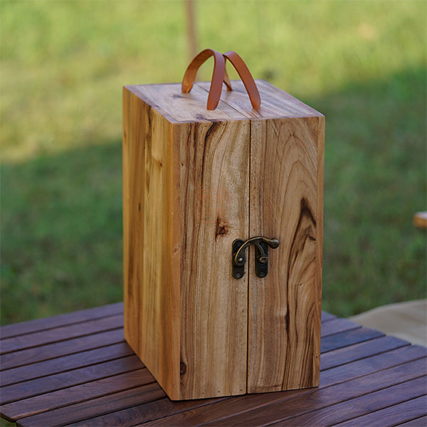 Outdoor Seasoning Storage Box - Black Walnut Wood - Camphorwood - ApolloBox