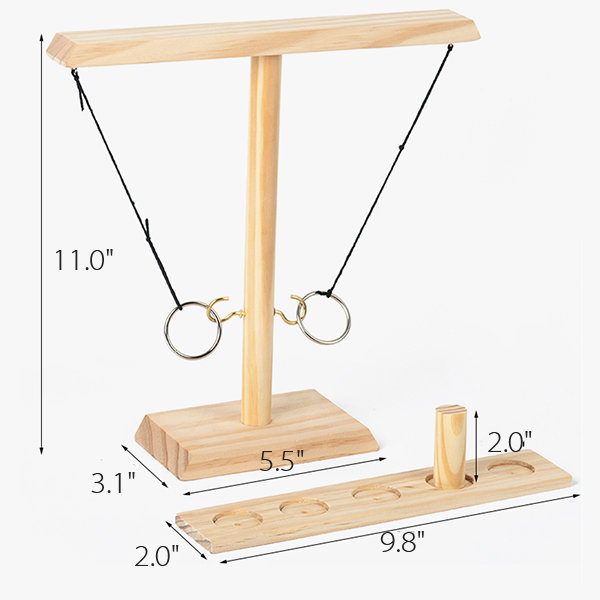 Ring Toss Hooks - Wood - Home Bar Interactive Game from Apollo Box