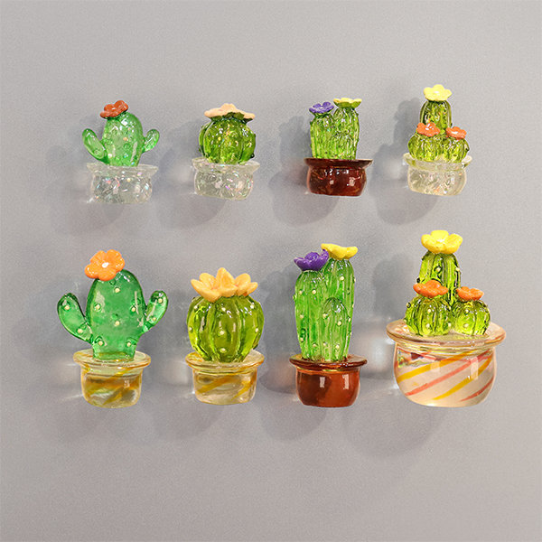 Durable Cactus Fridge Magnets - Resin - Adorable - 2 Sizes