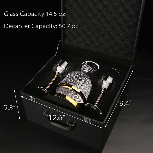 Tilting Luxury Decanter Wine Set - Glass - Crystal-clear Design