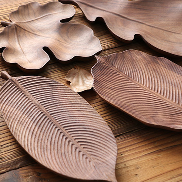 Leaf Shape Plate - Black Walnut Wood - 6 Different Shapes