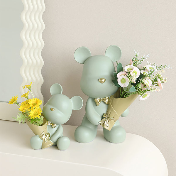 Cute Bear Vase - Bear Holding Flowers - Resin from Apollo Box