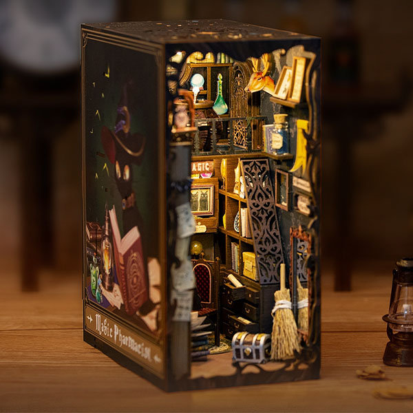 Magical Apothecary Bookcase Decor - Wood - Paper - Glass from Apollo Box