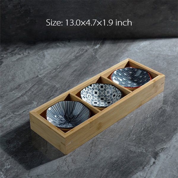 Japanese Dessert Plate Storage Box - Ceramic - Bamboo - 4 Patterns -  ApolloBox