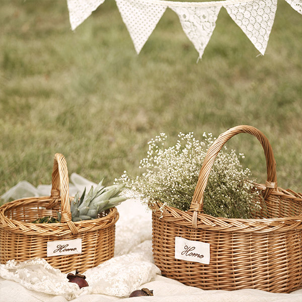 Multifunctional Trolley Picnic Basket - Wickerwork - ApolloBox