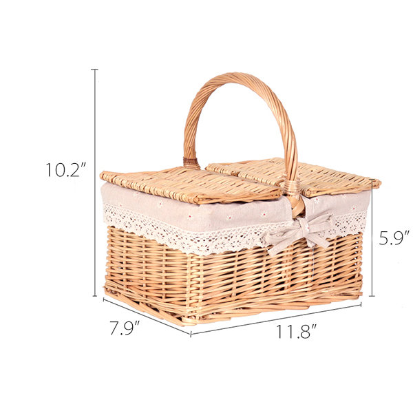 Multifunctional Trolley Picnic Basket - Wickerwork - ApolloBox