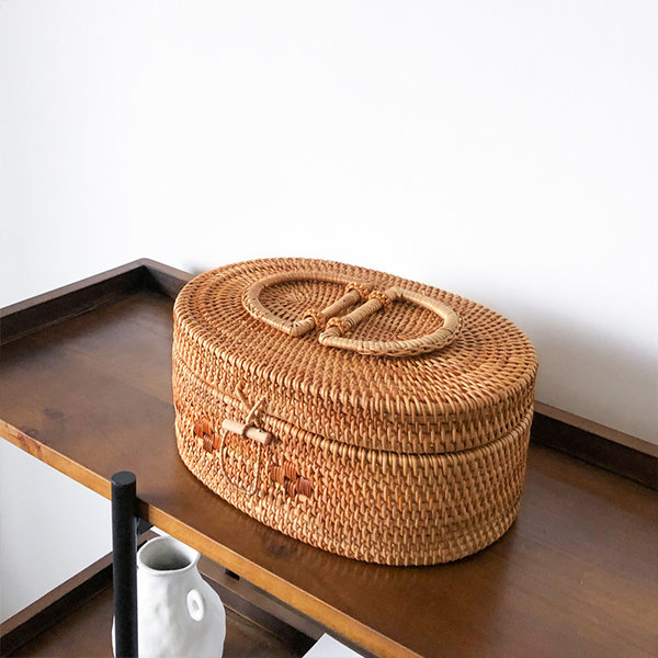 Handmade Wood Woven Basket