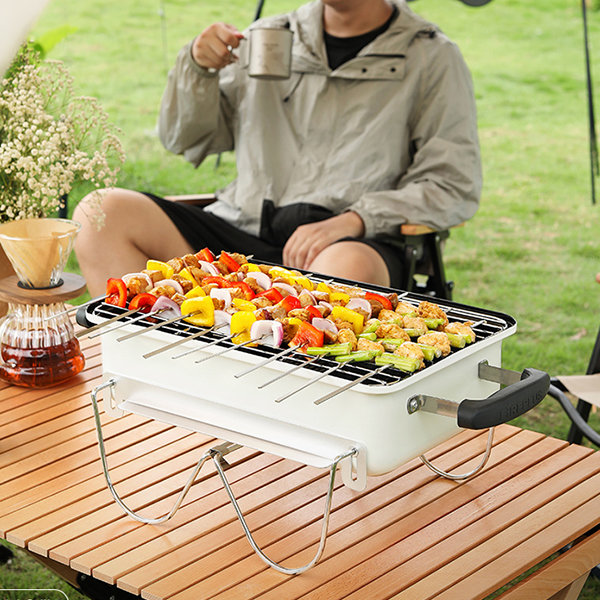 Portable Grill - Stainless Steel - Beige - Green - 2 Sizes - ApolloBox