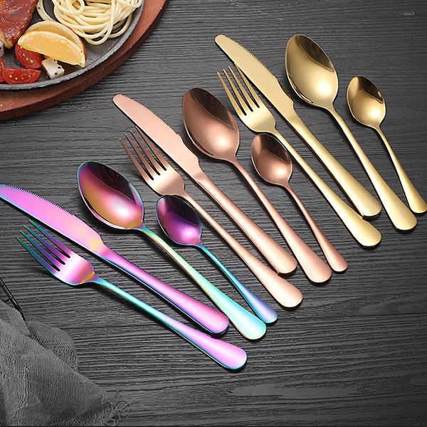 Set of eight large cutlery with the monogram AC in solid silver