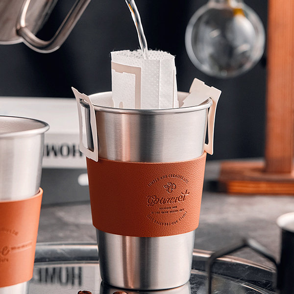 Leather Tumbler Set, Sleeve and Stainless Steel Cup