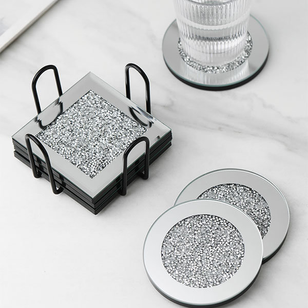 Round deals silver coasters