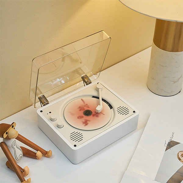 Retro CD Player - Wood - Blue - Pink - ApolloBox