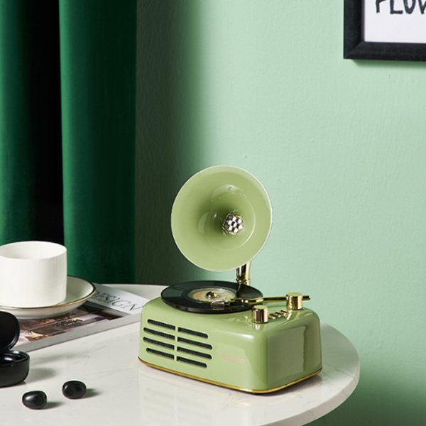Retro Phonograph Bluetooth Speaker - Green - Purple - 6 Colors