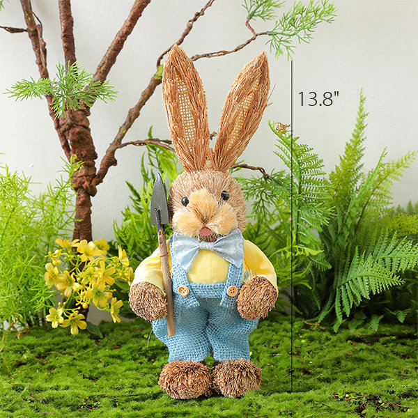 Easter Standing Straw Bunny Spring Rabbit Bunny Doll Figurine, Artificial  Easter Bunny Animal Desktop Easter Decoration For Home Office