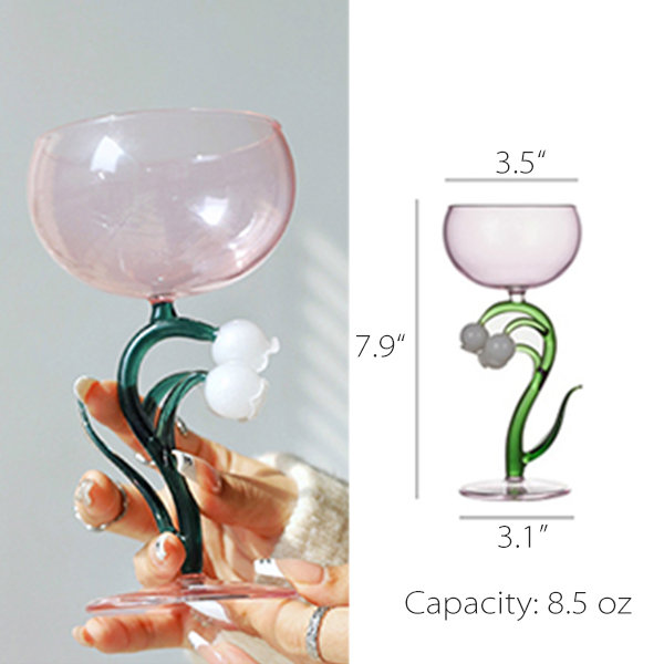Lily Of The Valley Goblet - Glass - Pink