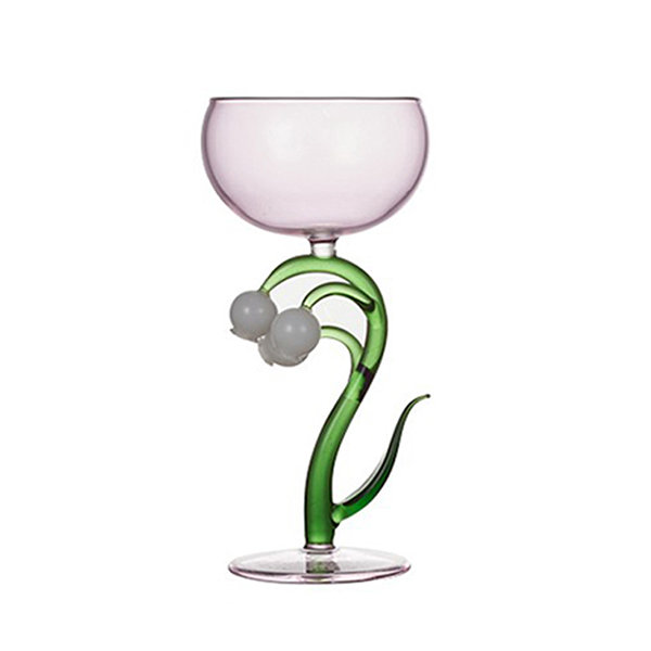 Lily of the Valley Glass Cup - Pink - White - Three-dimensional Design -  ApolloBox