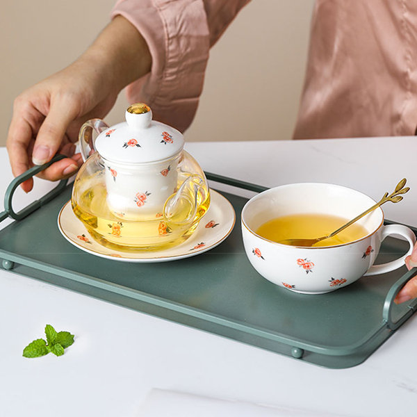 Ceramic Teapot And Cup Set - Rose - Leopard - 4 Patterns - ApolloBox