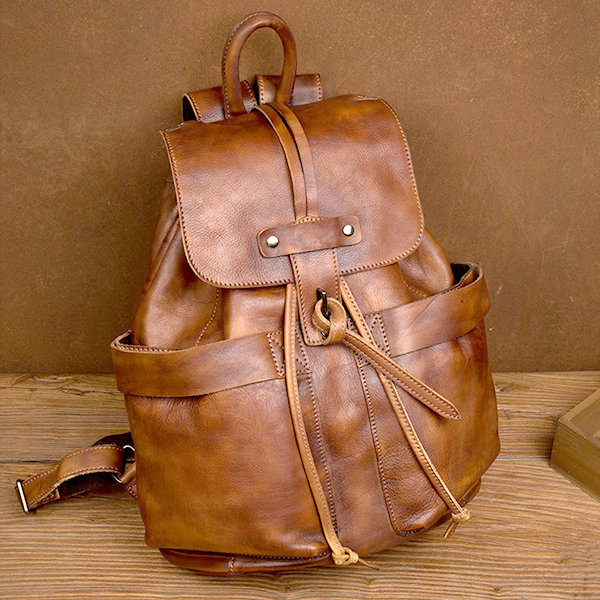 WomenBuzz Backpack Purse for Women Convertible Travel Vintage Leather  backpack 24 L Backpack Tan - Price in India | Flipkart.com