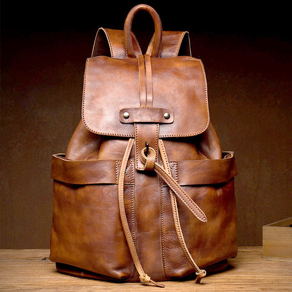 Vintage Messenger Bag - Faux Leather - Brown from Apollo Box