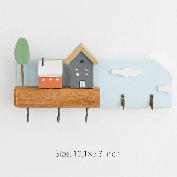Mini House Wall Hook - Wood - Creative Home Decoration and