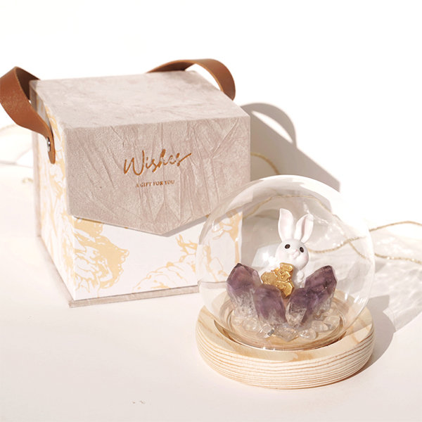 Natural Crystal Rabbit Decoration - Citrine - Amethyst - 2 Patterns -  ApolloBox