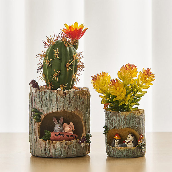 Small Resin Animals Flower Pot Succulent Plants Flowers Cactus