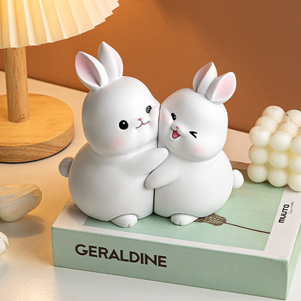 Creative Rabbit Bookends - Resin - 2 Pcs - ApolloBox