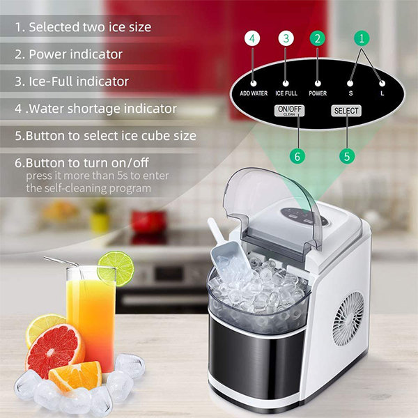 Countertop Ice Maker SelfCleaning Function ApolloBox