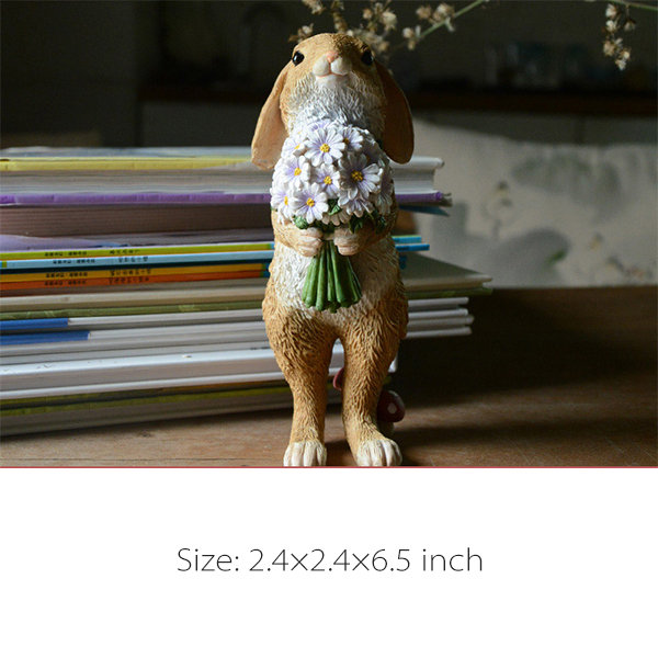 Cute Bunny and Carrot Figurine - Tabletop Miniature - Resin - ApolloBox