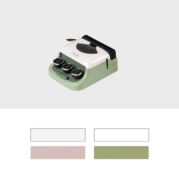 Label Maker Machine - With Tape - Beige - Green from Apollo Box