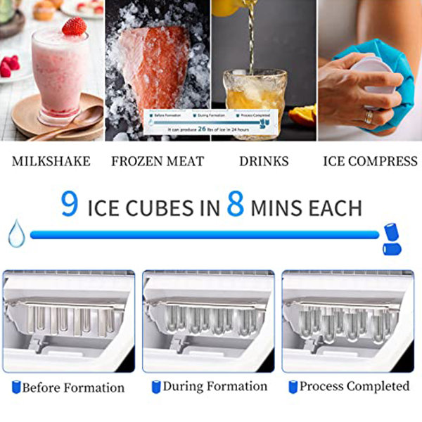 Countertop Ice Maker - Portable - Bullet Shaped Ice - ApolloBox