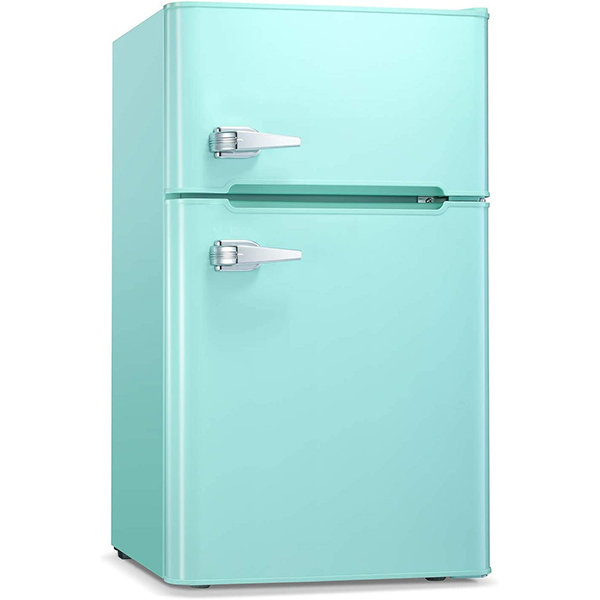 Kismile Mini Fridge with Freezer,3.2 CU.FT Compact Mini Refrigerator with Double 2 Door,Adjustable Temperature,Full Size for Home,Kitchen,Dorm