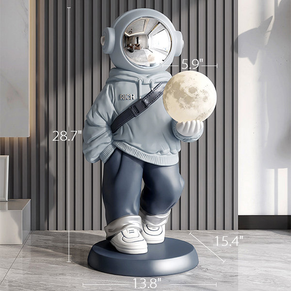 Astronaut Decoration - Resin - Blue - Black - ApolloBox