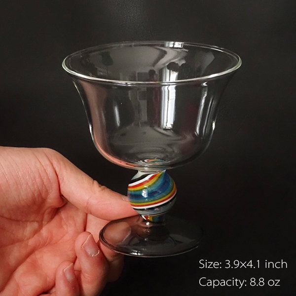 Painted Colorful Wine Glass - 3.9 Inch Tall - Durable - ApolloBox