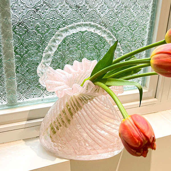 Handbag Vase - Resin- Pink - White from Apollo Box