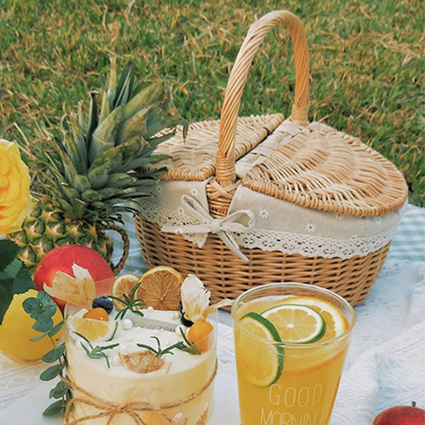 Multifunctional Trolley Picnic Basket - Wickerwork - ApolloBox