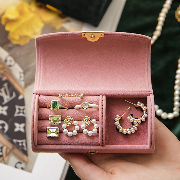 Jewelry Storage Case - Velvet - Pink - Green - 4 Colors - ApolloBox