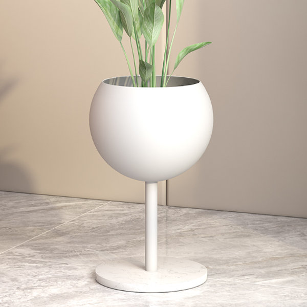 Goblet Inspired Planter - Iron - Marble - Pink - Green - 4 Colors