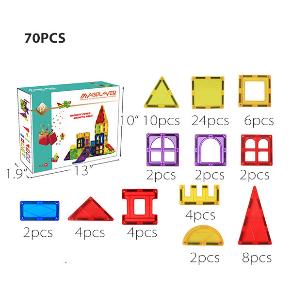 Playmags 3D Magnetic Tiles 32pcs