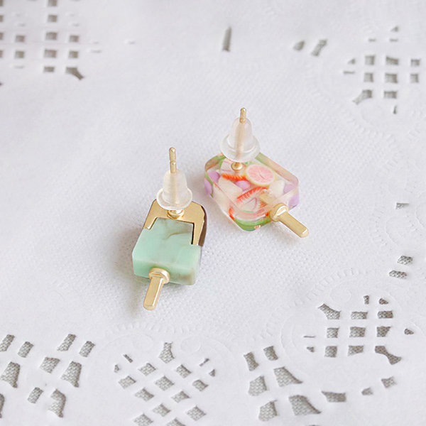 Ice Cream Cone Earrings - Alloy