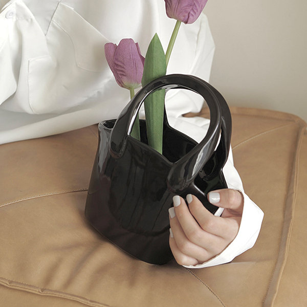 Ceramic Tote Bag Vase from Apollo Box