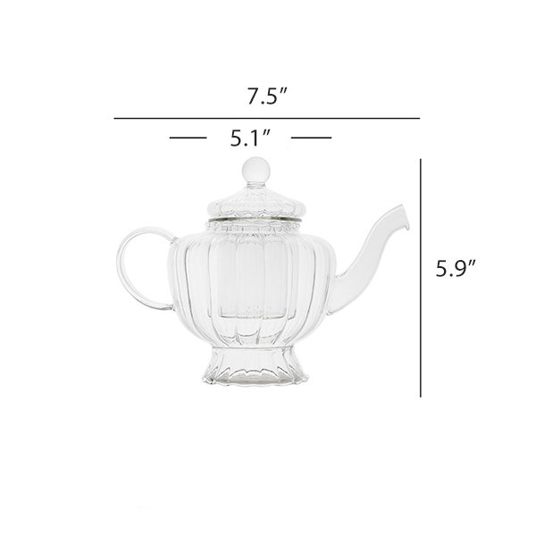 Hammered Pattern Heat-resistant Glass Teapot 650ML / 22.2 oz
