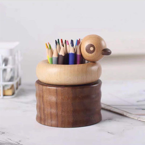 Creative Pen Holder - Black Walnut Wood - ApolloBox