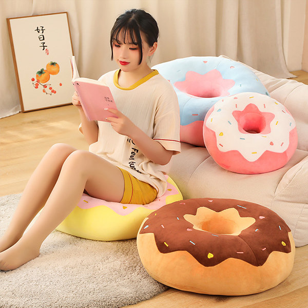 Cute Donut Throw Pillow - Down Cotton - Purple - White - 4 Colors from  Apollo Box