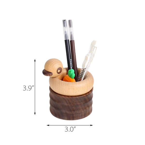 Adorable Duck Pen Holder - Black Walnut - Versatile