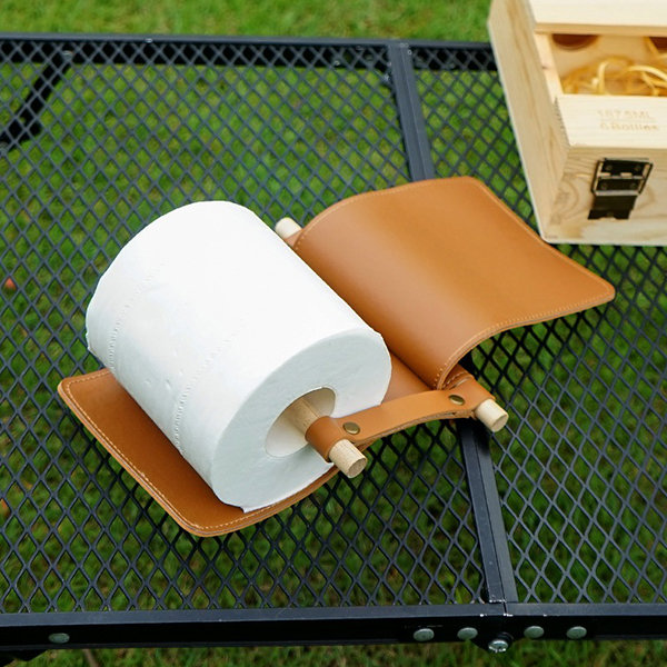 Outdoor Paper Towel Holder - Polyurethane Leather - Wood from Apollo Box
