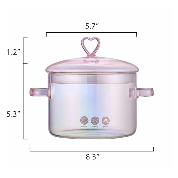 Glass Soup Pot - Pink - Transparent from Apollo Box