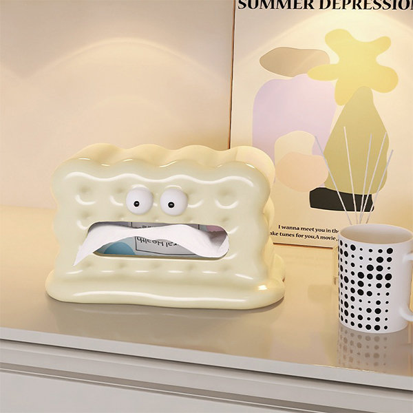 Star And Cloud Tissue Box - Ceramic - White - Colorful from Apollo Box