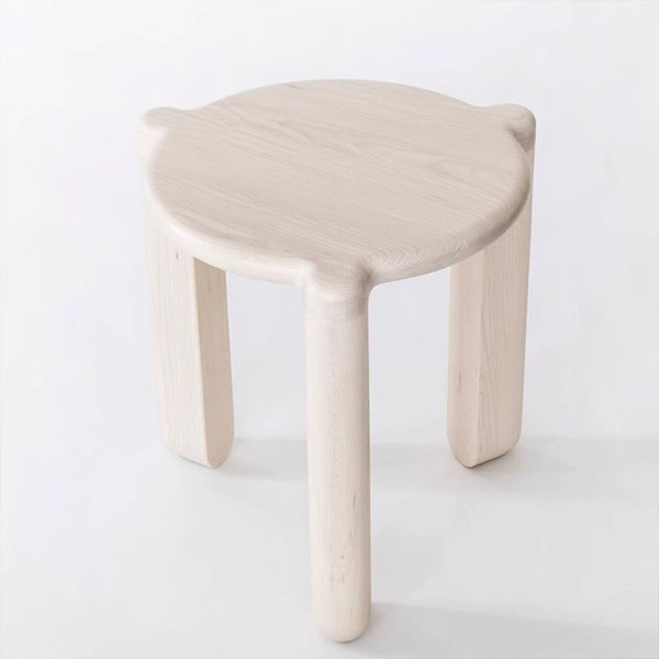Modern Side Table - Rubber Wood - White - Black