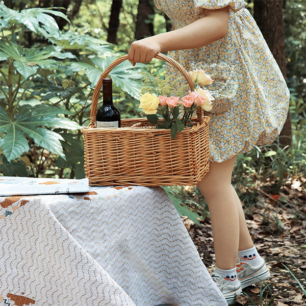 Multifunctional Trolley Picnic Basket - Wickerwork - ApolloBox